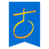 Das Logo von EJ Hannover - blauer Hintergrund mit Gelben Kugelkreuz